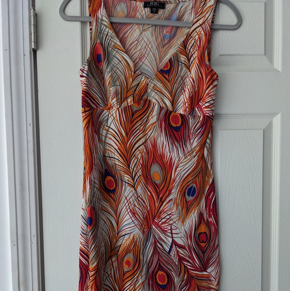 BCBG peacock cocktail dress